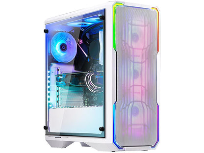 BitFenix Enso Mesh Case White, Mesh Front Panel, Tempered Glass Window Side Panel, ATX/Micro ATX/Mini ITX Form Factor, Asus AURA SYNC 3 pin Addressable RGB LED, ATX PSU Compatible BFC-ESM-150-WWWGK-RP