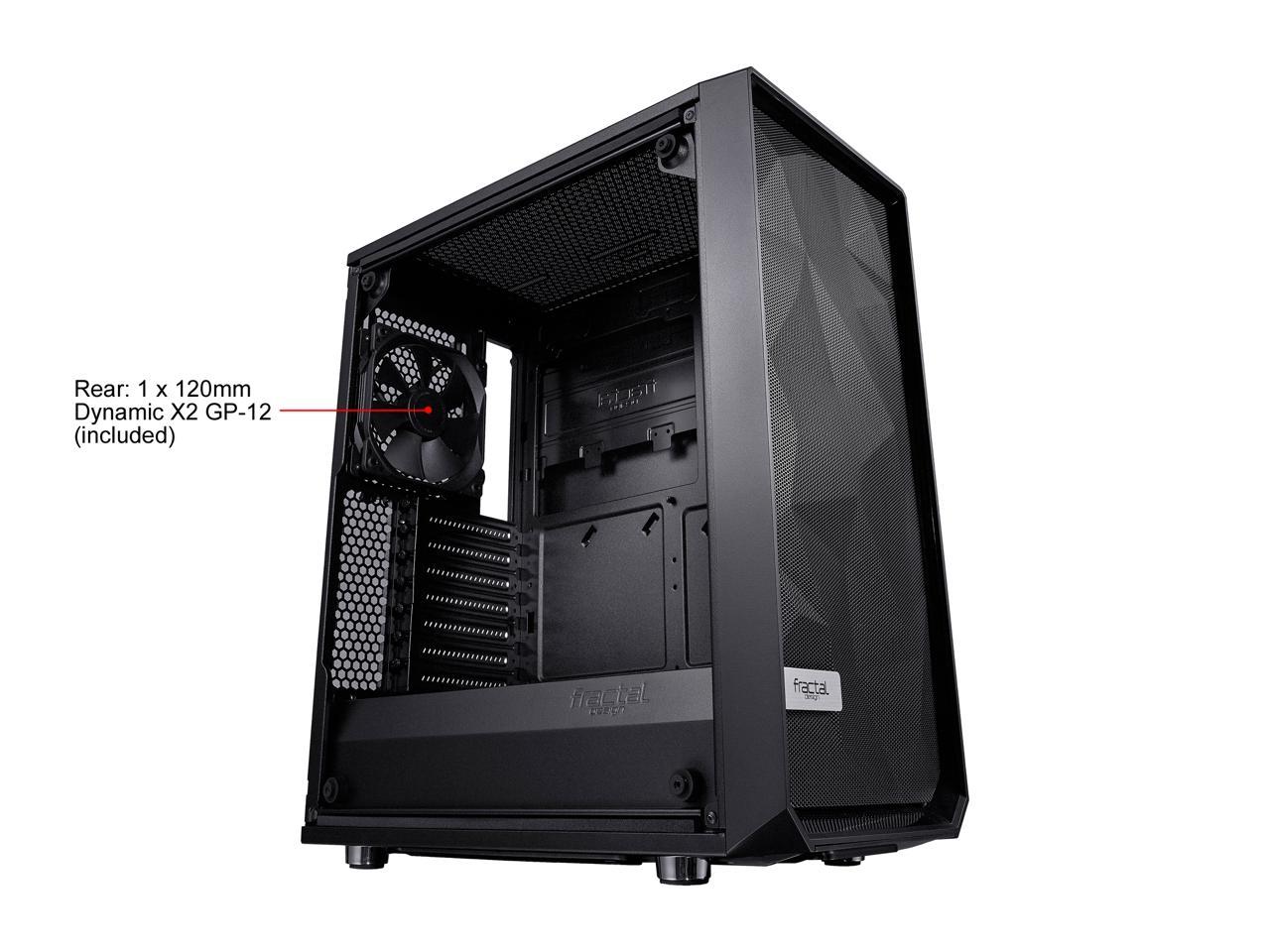 Fractal Design Meshify C Black ATX High-Airflow Compact Dark Tint Tempered Glass Window Mid Tower Computer Case, FD-CA-MESH-C-BKO-TG