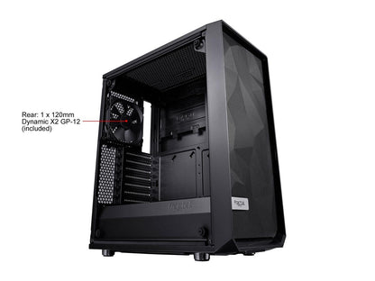 Fractal Design Meshify C Black ATX High-Airflow Compact Dark Tint Tempered Glass Window Mid Tower Computer Case, FD-CA-MESH-C-BKO-TG