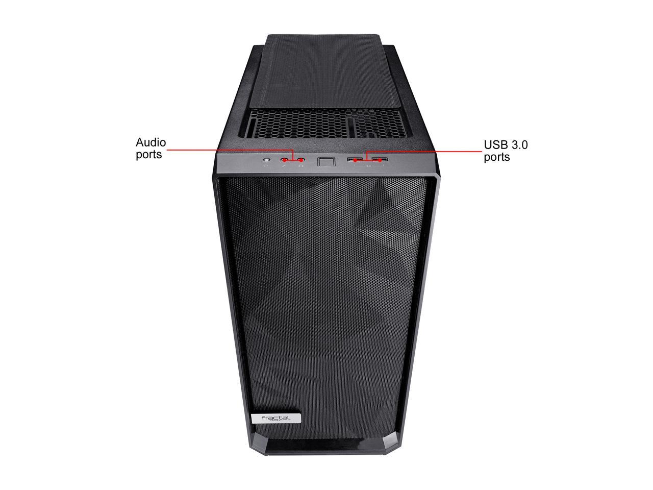 Fractal Design Meshify C Black ATX High-Airflow Compact Dark Tint Tempered Glass Window Mid Tower Computer Case, FD-CA-MESH-C-BKO-TG