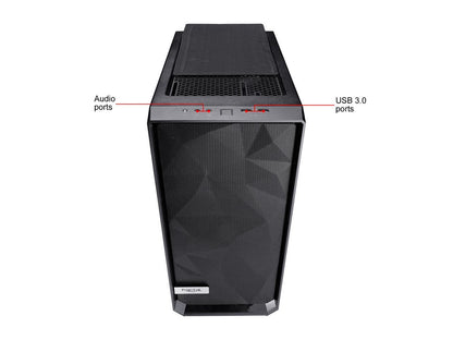 Fractal Design Meshify C Black ATX High-Airflow Compact Dark Tint Tempered Glass Window Mid Tower Computer Case, FD-CA-MESH-C-BKO-TG