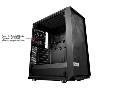 Fractal Design Meshify C Black ATX High-Airflow Compact Light Tint Tempered Glass Mid Tower Computer Case, FD-CA-MESH-C-BKO-TGL