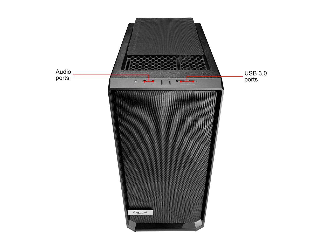 Fractal Design Meshify C Black ATX High-Airflow Compact Light Tint Tempered Glass Mid Tower Computer Case, FD-CA-MESH-C-BKO-TGL