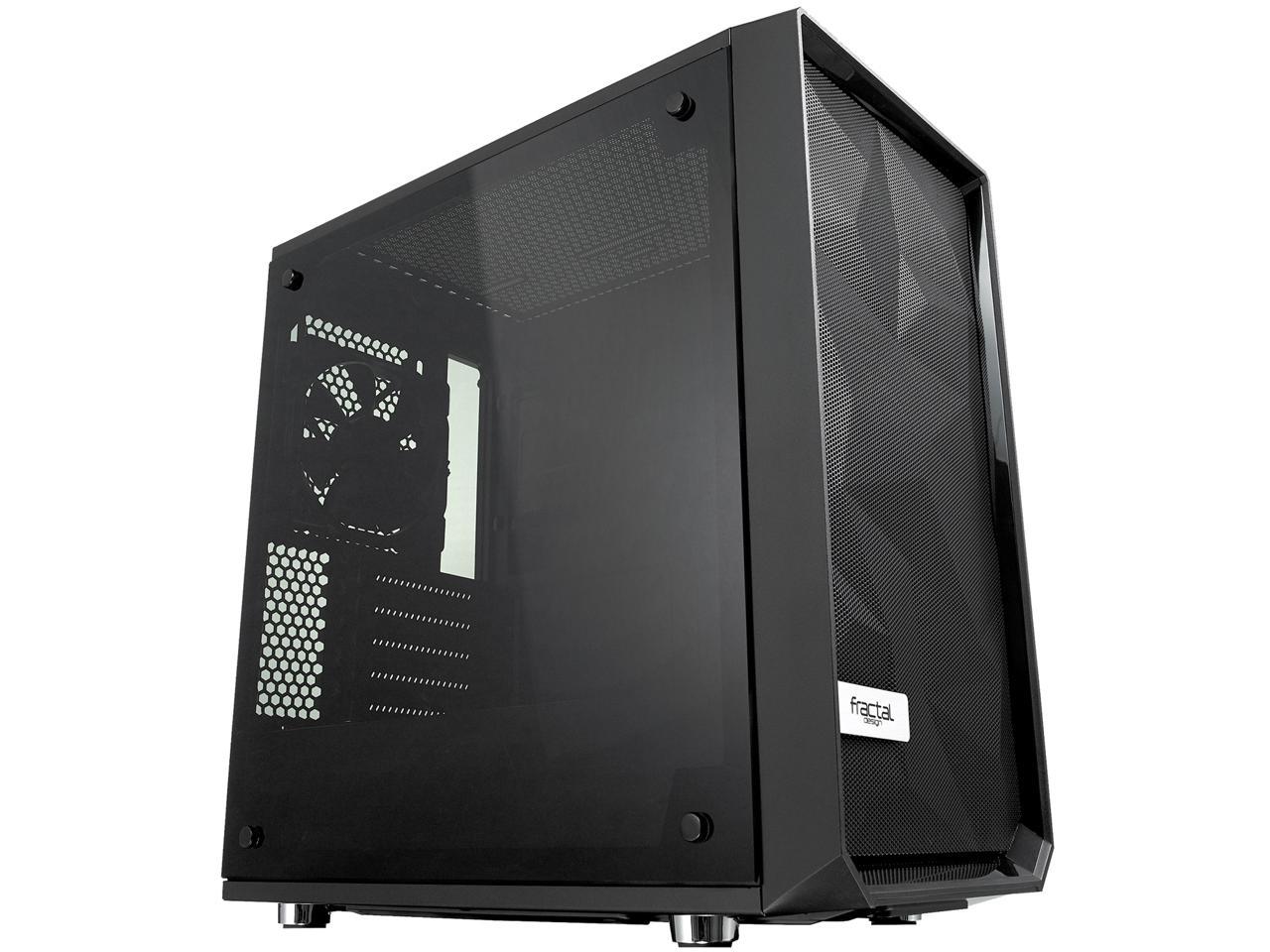 Fractal Design Meshify C Mini Black Micro ATX High-Airflow Compact Tinted Tempered Glass Window Mid Tower Computer Case, MESH-C-MINI-BKO-TGD