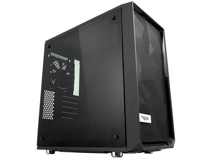 Fractal Design Meshify C Mini Black Micro ATX High-Airflow Compact Tinted Tempered Glass Window Mid Tower Computer Case, MESH-C-MINI-BKO-TGD