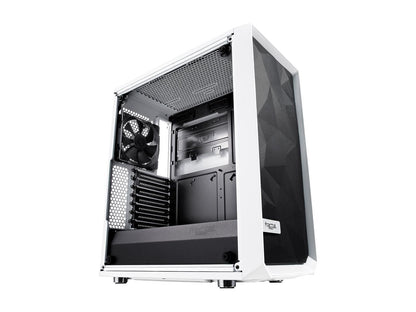 Fractal Design Meshify C White - TG FD-CA-MESH-C-WT-TGC White Steel / Tempered Glass ATX Mid Tower High-Airflow Compact Clear Tempered Glass Computer Case