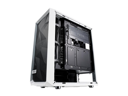 Fractal Design Meshify C White - TG FD-CA-MESH-C-WT-TGC White Steel / Tempered Glass ATX Mid Tower High-Airflow Compact Clear Tempered Glass Computer Case