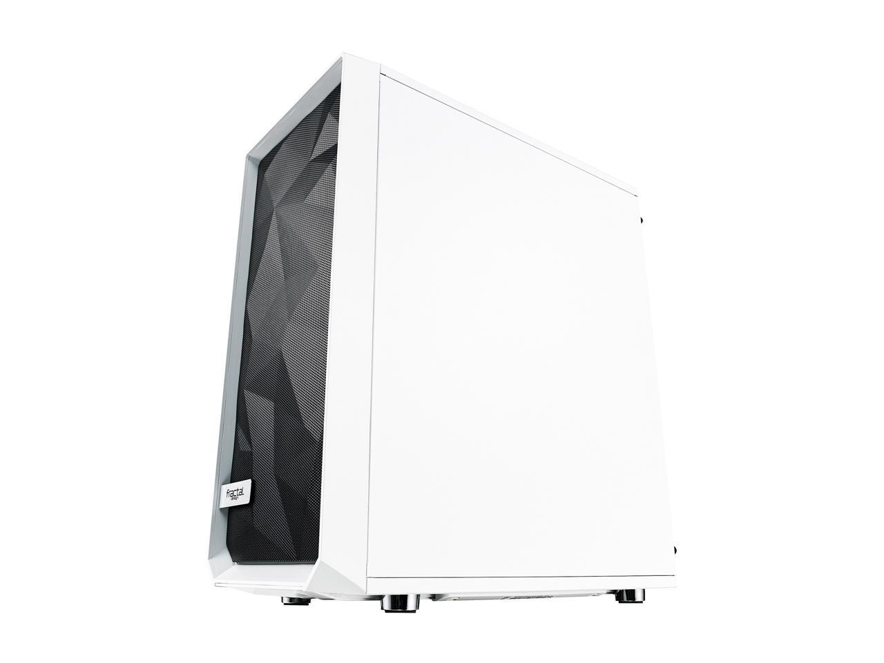 Fractal Design Meshify C White - TG FD-CA-MESH-C-WT-TGC White Steel / Tempered Glass ATX Mid Tower High-Airflow Compact Clear Tempered Glass Computer Case