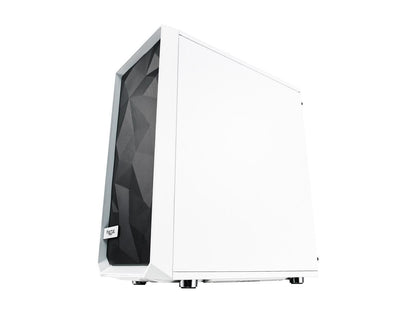 Fractal Design Meshify C White - TG FD-CA-MESH-C-WT-TGC White Steel / Tempered Glass ATX Mid Tower High-Airflow Compact Clear Tempered Glass Computer Case