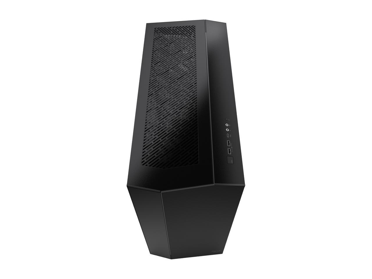 Fractal Design Vector RS Blackout ATX Silent Modular Dark Tint Tempered Glass Window Mid Tower Computer Case with ARGB LED strip and Adjust R1 RGB Controller