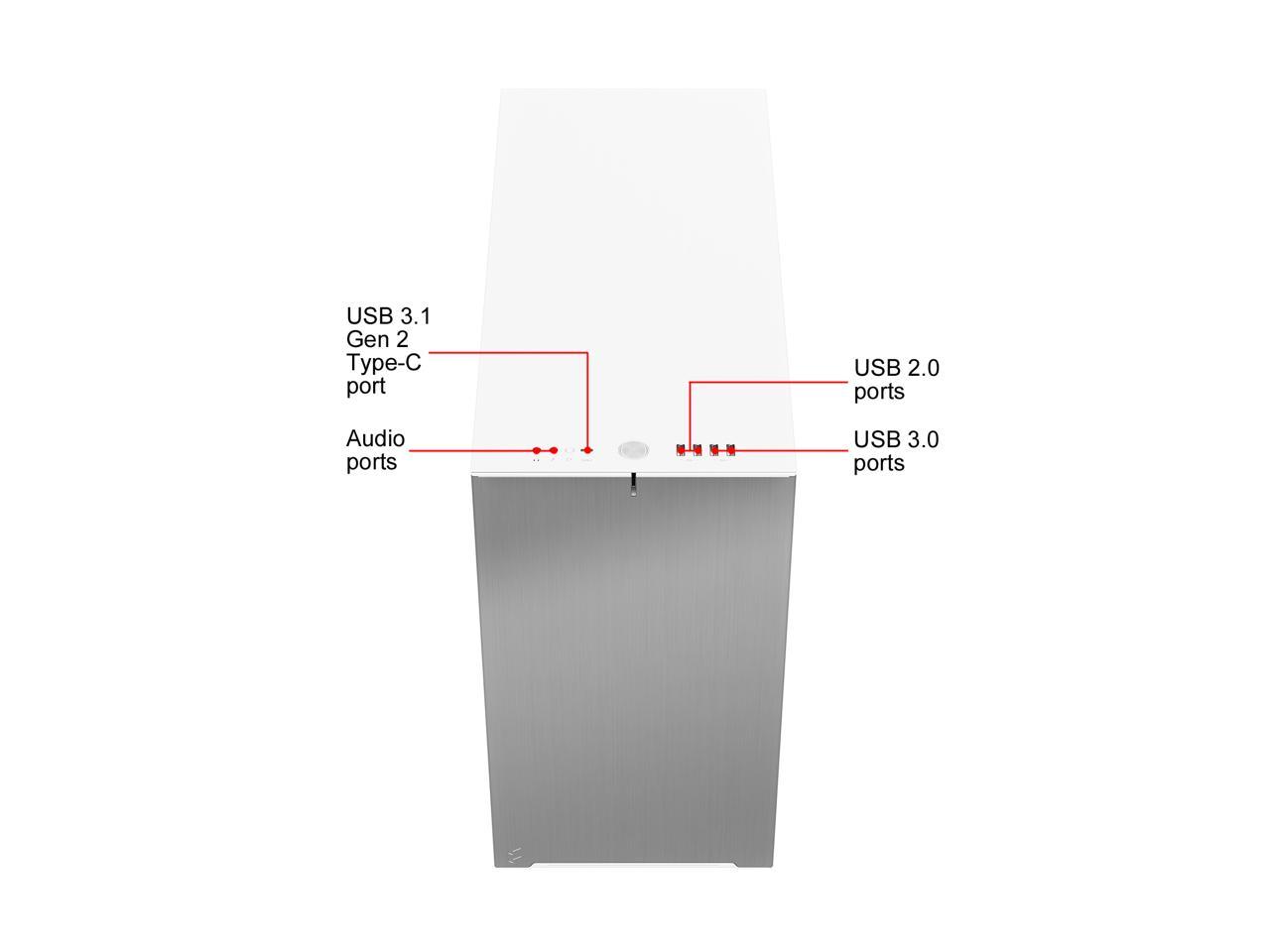 Fractal Design Define 7 White Brushed Aluminum / Steel E-ATX Silent Modular Tempered Glass Window Mid Tower Computer Case