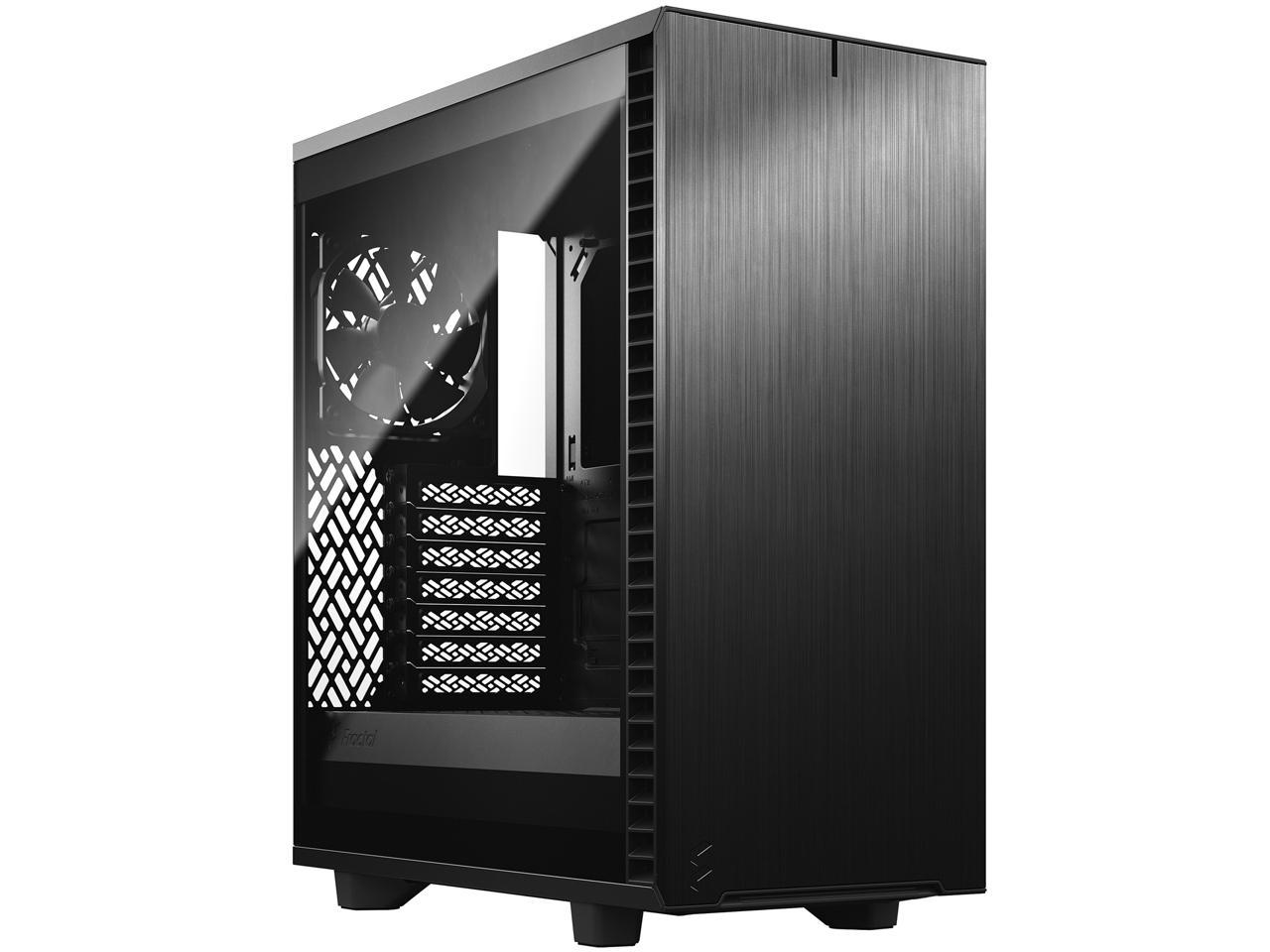 Fractal Design Define 7 Compact Black Brushed Aluminum/Steel ATX Compact Silent Tempered Glass Window Mid Tower Computer Case