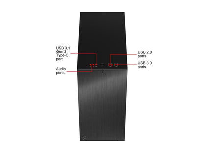 Fractal Design Define 7 Compact Black Brushed Aluminum/Steel ATX Compact Silent Tempered Glass Window Mid Tower Computer Case