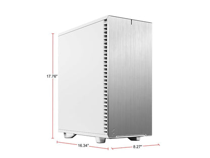Fractal Design Define 7 Compact White Brushed Aluminum/Steel ATX Compact Silent Mid Tower Computer Case, FD-C-DEF7C-05