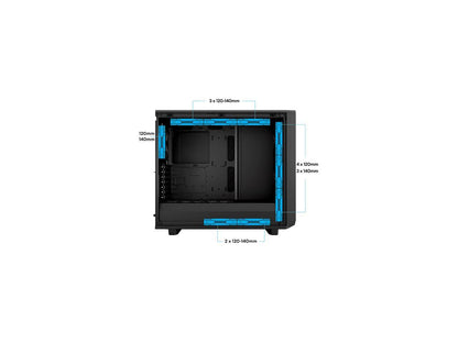 Fractal Design Meshify 2 Black ATX Flexible Dark Tinted Tempered Glass Window Mid Tower Computer Case, FD-C-MES2A-02