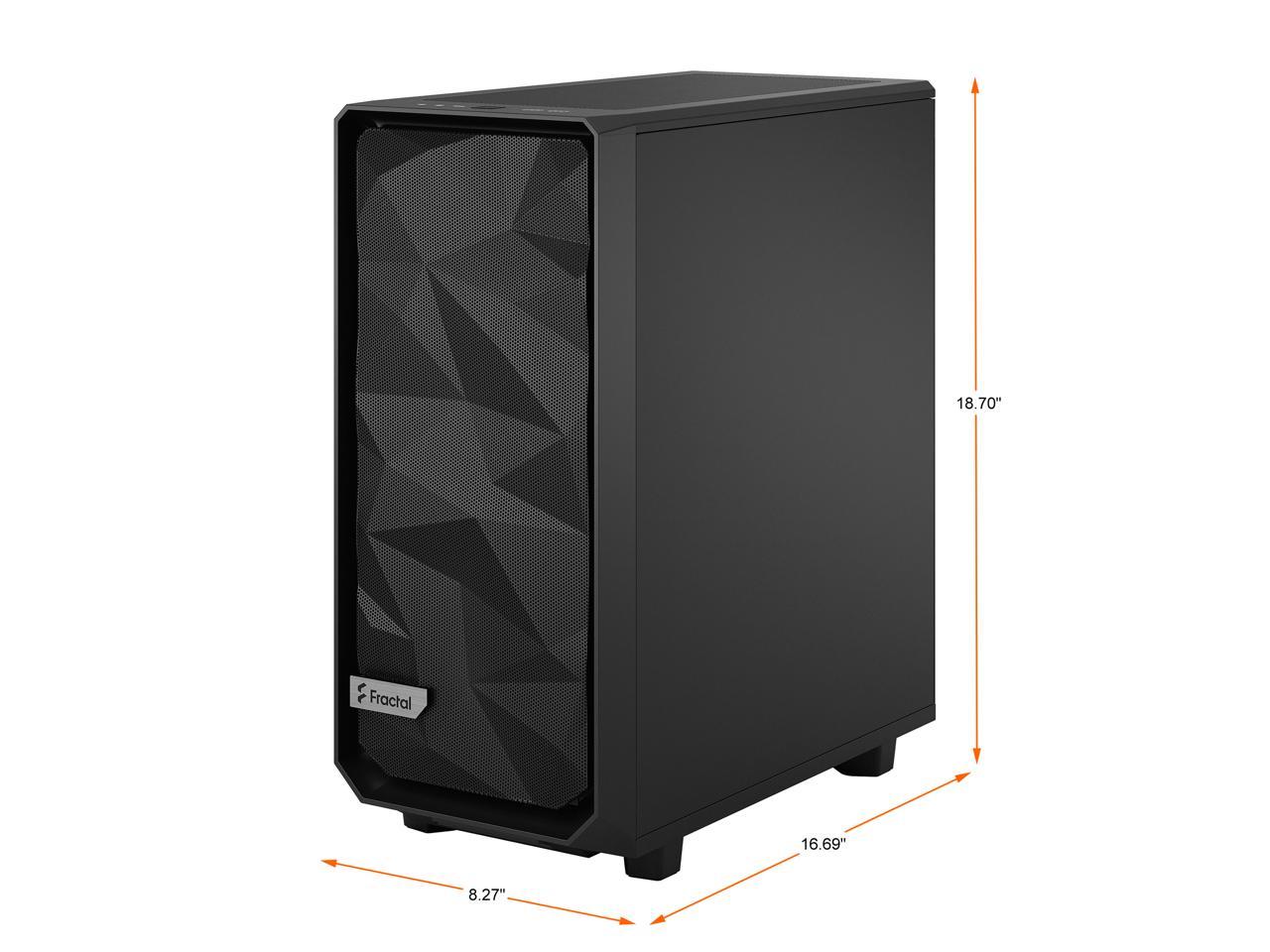 Fractal Design Meshify 2 Compact Black ATX Flexible High-Airflow Mid Tower Computer Case, FD-C-MES2C-01