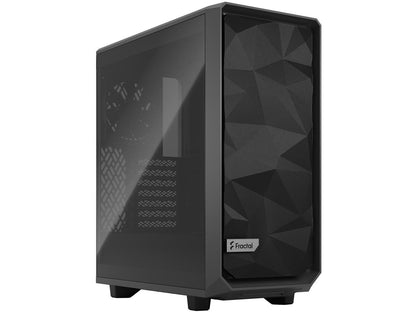 Fractal Design Meshify 2 Compact Gray ATX Flexible High-Airflow Light Tinted Tempered Glass Window Mid Tower Computer Case, FD-C-MES2C-04