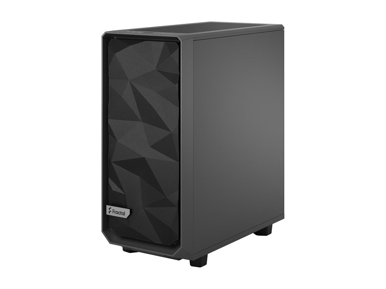 Fractal Design Meshify 2 Compact Gray ATX Flexible High-Airflow Light Tinted Tempered Glass Window Mid Tower Computer Case, FD-C-MES2C-04