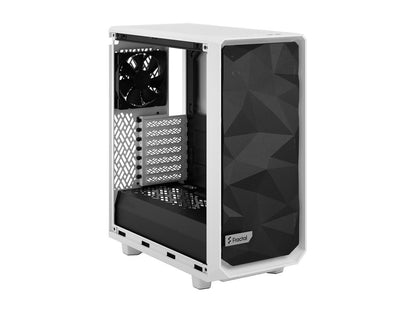 Fractal Design Meshify 2 Compact White ATX Flexible High-Airflow Tempered Glass Window Mid Tower Computer Case, FD-C-MES2C-05