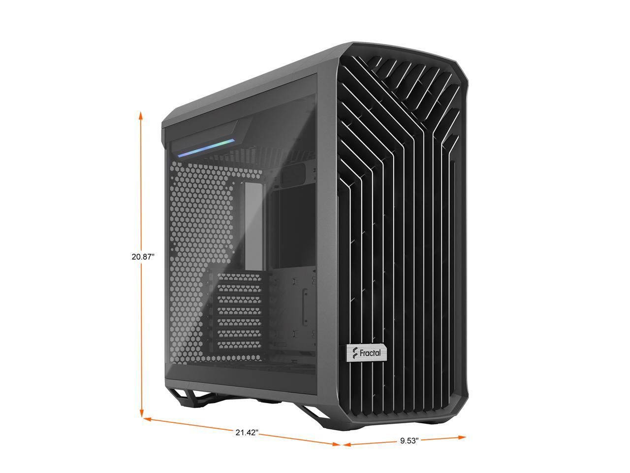 Fractal Design Torrent Gray E-ATX Tempered Glass Window High-Airflow Mid Tower Computer Case