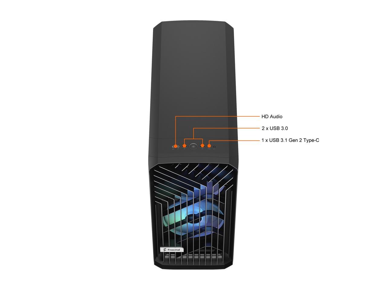 Fractal Design Torrent RGB Black E-ATX Tempered Glass Window High-Airflow Mid Tower Computer Case