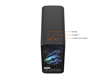 Fractal Design Torrent RGB Black E-ATX Tempered Glass Window High-Airflow Mid Tower Computer Case