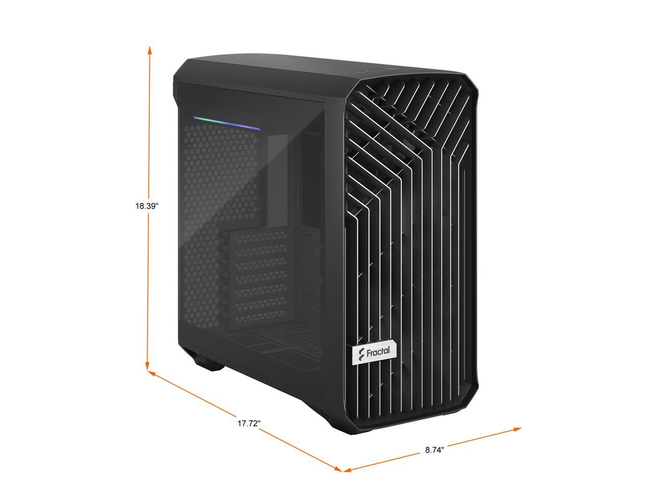 Fractal Design Torrent Compact Black TG Dark Tempered Glass High-Airflow ATX Computer Case