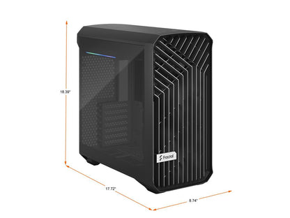 Fractal Design Torrent Compact Black TG Dark Tempered Glass High-Airflow ATX Computer Case
