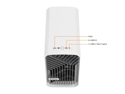 Fractal Design Torrent Nano White TG Clear Tint Tempered Glass High-Airflow Mini-ITX Computer Case