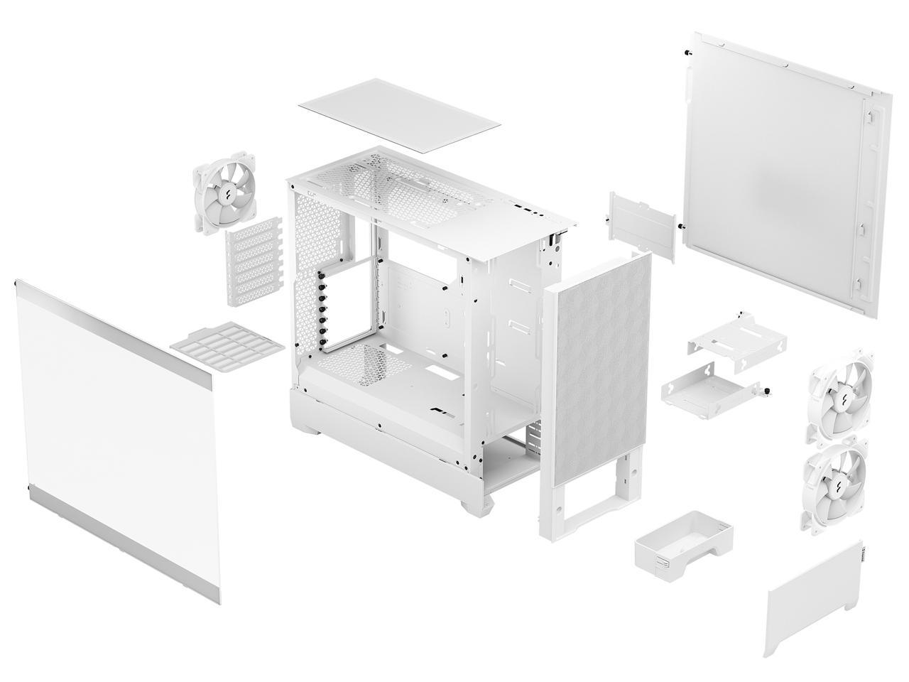 Fractal Design Pop Air RGB White TG ATX High-Airflow Clear Tempered Glass Window Mid Tower Computer Case