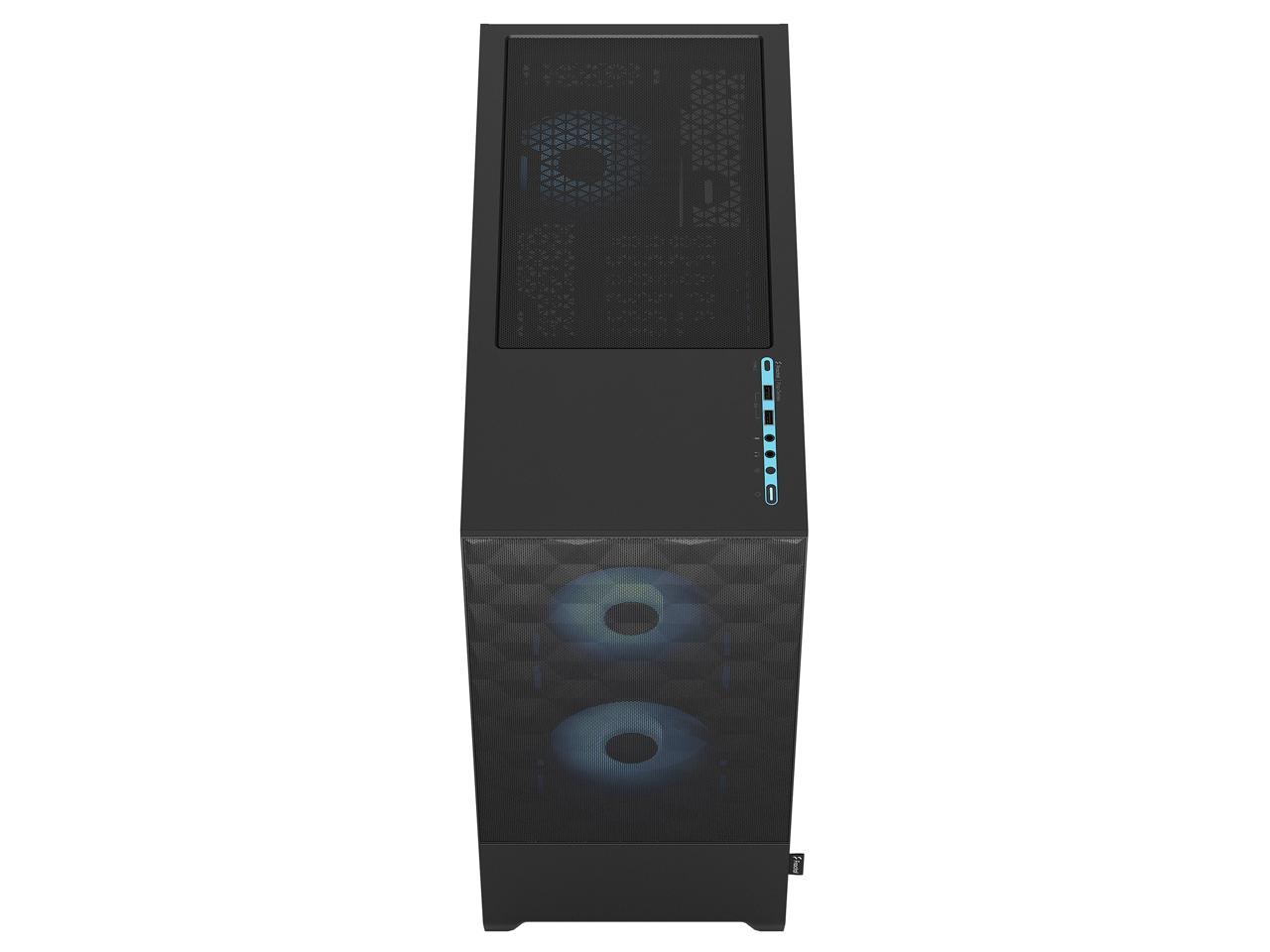 Fractal Design Pop Air RGB Black Cyan Core TG ATX High-Airflow Clear Tempered Glass Window Mid Tower Computer Case