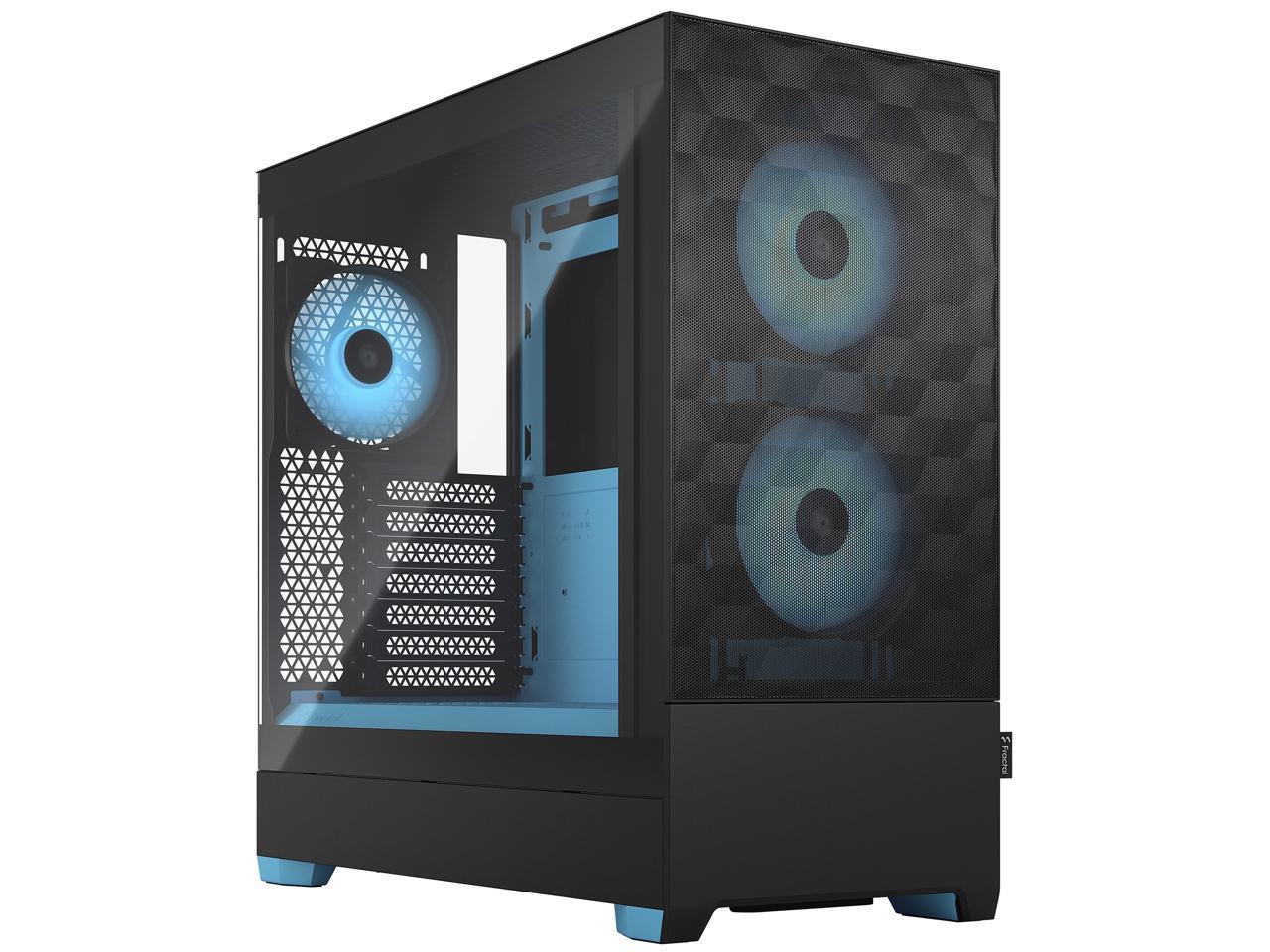 Fractal Design Pop Air RGB Black Cyan Core TG ATX High-Airflow Clear Tempered Glass Window Mid Tower Computer Case