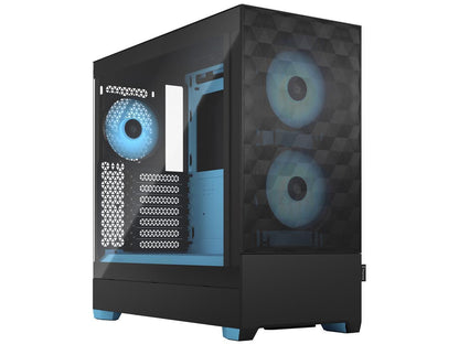 Fractal Design Pop Air RGB Black Cyan Core TG ATX High-Airflow Clear Tempered Glass Window Mid Tower Computer Case