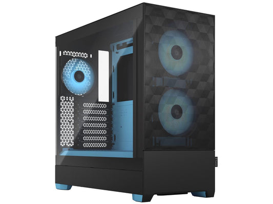 Fractal Design Pop Air RGB Black Cyan Core TG ATX High-Airflow Clear Tempered Glass Window Mid Tower Computer Case