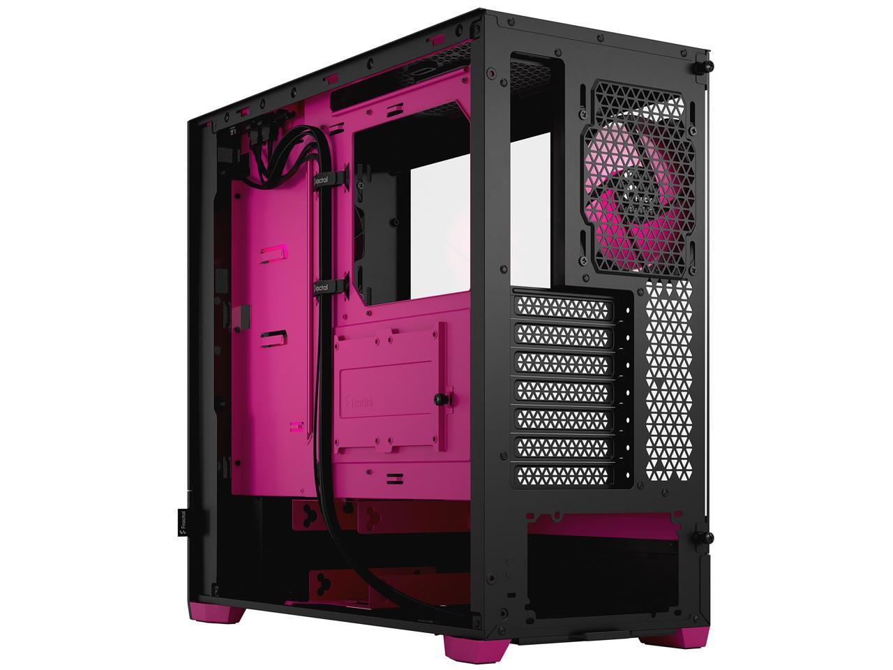 Fractal Design Pop Air RGB Black Magenta Core TG ATX High-Airflow Clear Tempered Glass Window Mid Tower Computer Case