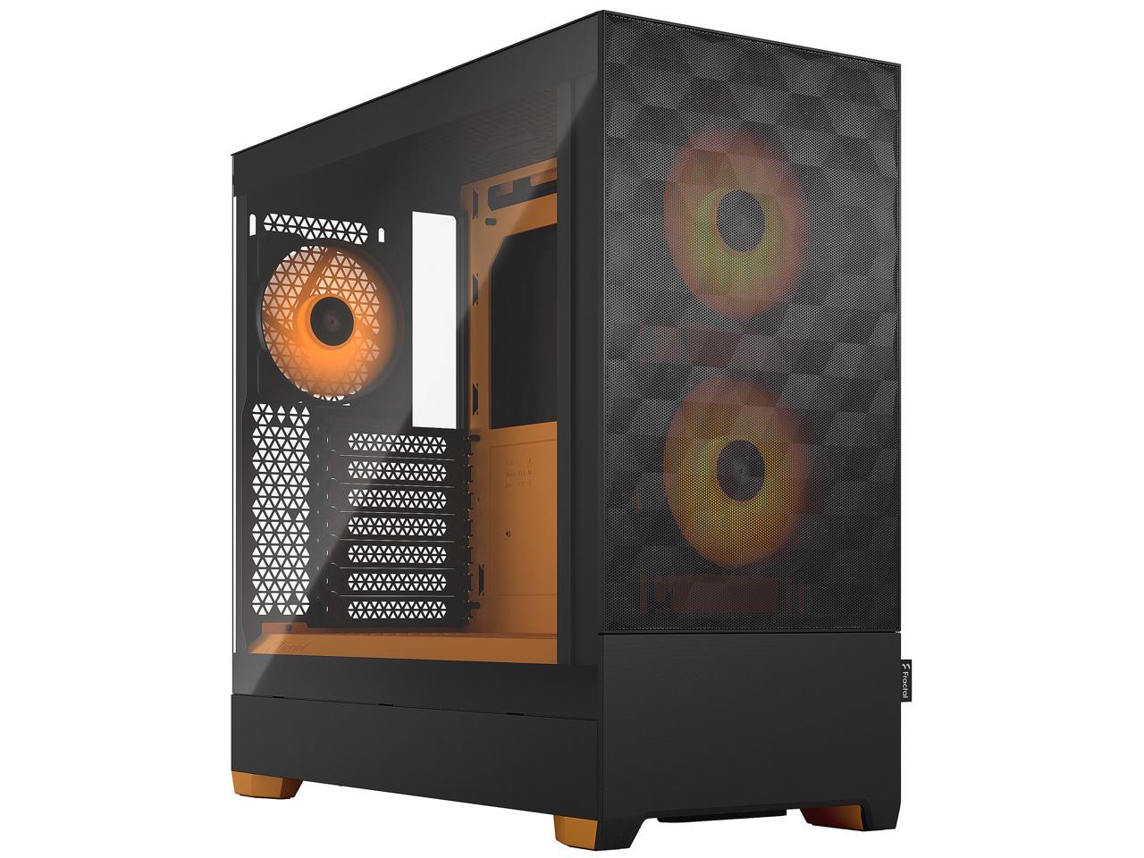 Fractal Design Pop Air RGB Black Orange Core TG ATX High-Airflow Clear Tempered Glass Window Mid Tower Computer Case