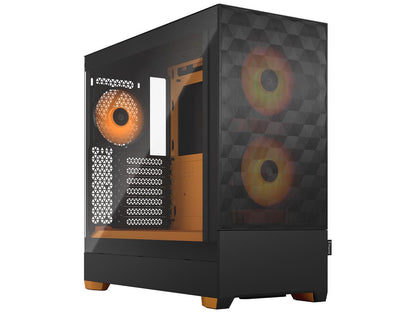 Fractal Design Pop Air RGB Black Orange Core TG ATX High-Airflow Clear Tempered Glass Window Mid Tower Computer Case