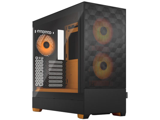 Fractal Design Pop Air RGB Black Orange Core TG ATX High-Airflow Clear Tempered Glass Window Mid Tower Computer Case