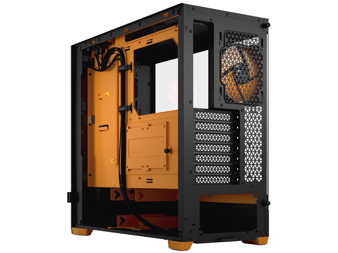 Fractal Design Pop Air RGB Black Orange Core TG ATX High-Airflow Clear Tempered Glass Window Mid Tower Computer Case