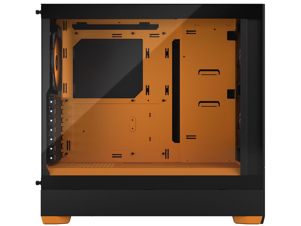 Fractal Design Pop Air RGB Black Orange Core TG ATX High-Airflow Clear Tempered Glass Window Mid Tower Computer Case