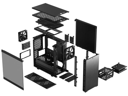 Fractal Design Define 7 Mini Black Brushed Aluminum/Steel Silent mATX Light Tinted Tempered Glass Window Computer Case