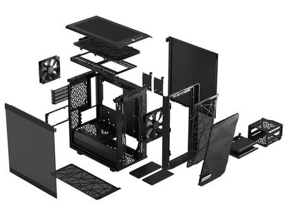 Fractal Design Meshify 2 Mini Black TG mATX High-Airflow Dark Tinted Tempered Glass Window Computer Case