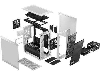 Fractal Design Meshify 2 Mini White TG mATX High-Airflow Clear Tempered Glass Window Computer Case