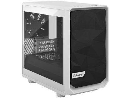 Fractal Design Meshify 2 Nano White TG Mini ITX High-Airflow Clear Tempered Glass Window Computer Case
