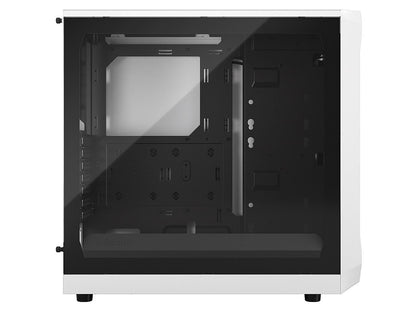 Fractal Design Focus 2 White ATX mATX Mini ITX Clear Tinted Tempered Glass Mid Tower Computer Case