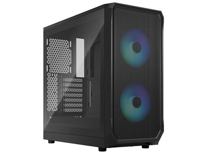 Fractal Design Focus 2 RGB Black ATX mATX Mini ITX Clear Tinted Tempered Glass Mid Tower Computer Case