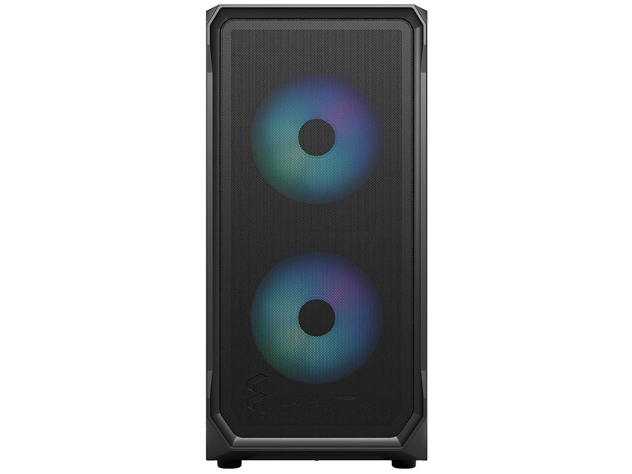 Fractal Design Focus 2 RGB Black ATX mATX Mini ITX Clear Tinted Tempered Glass Mid Tower Computer Case