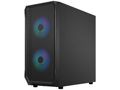Fractal Design Focus 2 RGB Black ATX mATX Mini ITX Clear Tinted Tempered Glass Mid Tower Computer Case