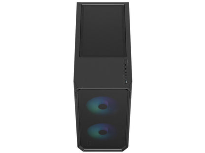 Fractal Design Focus 2 RGB Black ATX mATX Mini ITX Clear Tinted Tempered Glass Mid Tower Computer Case