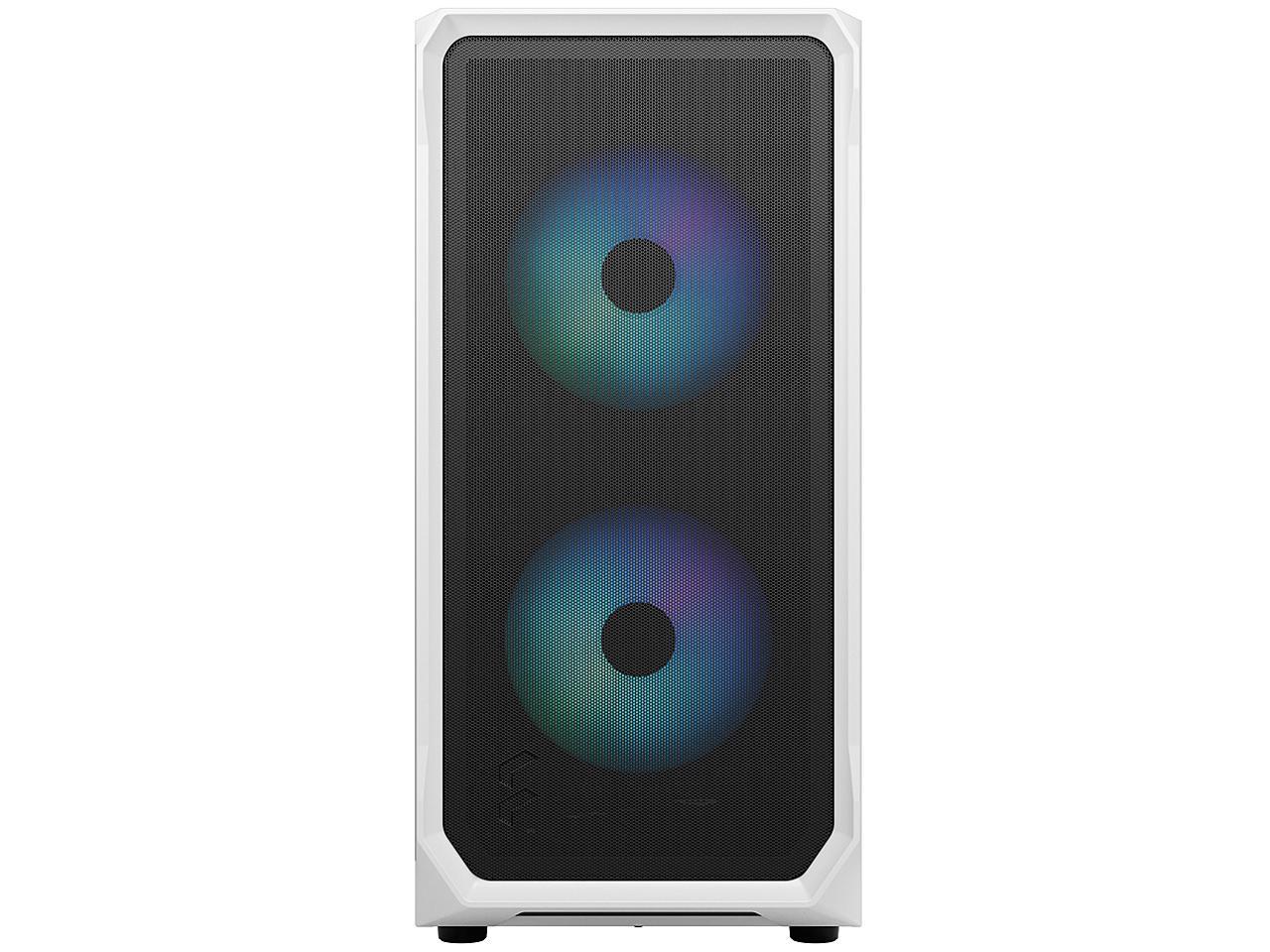 Fractal Design Focus 2 RGB White ATX mATX Mini ITX Clear Tinted Tempered Glass Mid Tower Computer Case